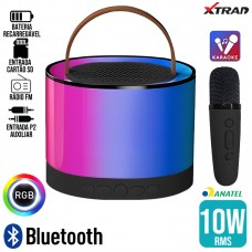 Caixa de Som Bluetooth 10W RGB XDG-57 Xtrad - Preto